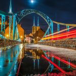 夜のトゥムスキ橋　ヴロツワフ　